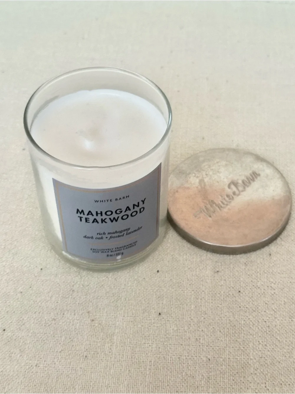 White Barn Mahogany Teakwood Single Wick Candle